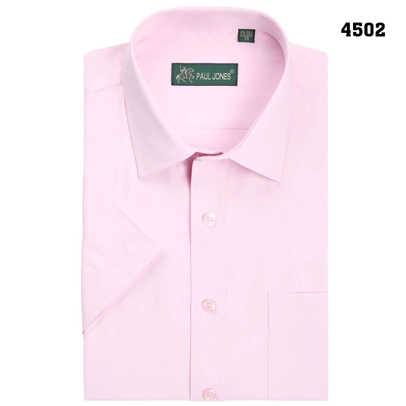 Для мужчин; короткий рукав Solid Dress Shirt Slim-Fit Non-Iron работы Рубашки для мальчиков Формальные Бизнес социальных Рубашки для мальчиков легко средства ухода за мотоциклом и Средства ухода за мотоциклом