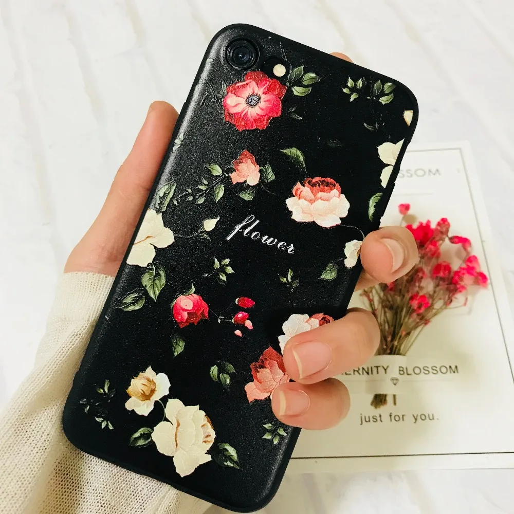 

TPU Silicone cases Color for iPhone X/8/7 Plus High Quality Silicone 3Dprinting Shockproof Case cover for iPhone 7/8/6/6s plus
