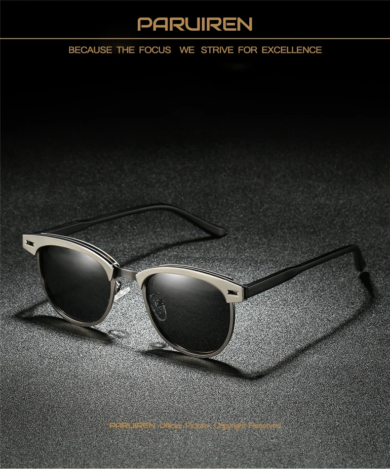 Round Sunglasses Men Polarized Vintage Aviator 3