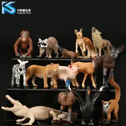 Модель диких животных одноцветное моделирование детская toys14 дополнительно Черный лебедь енот волк Лев свинья кенгуру олень игрушка