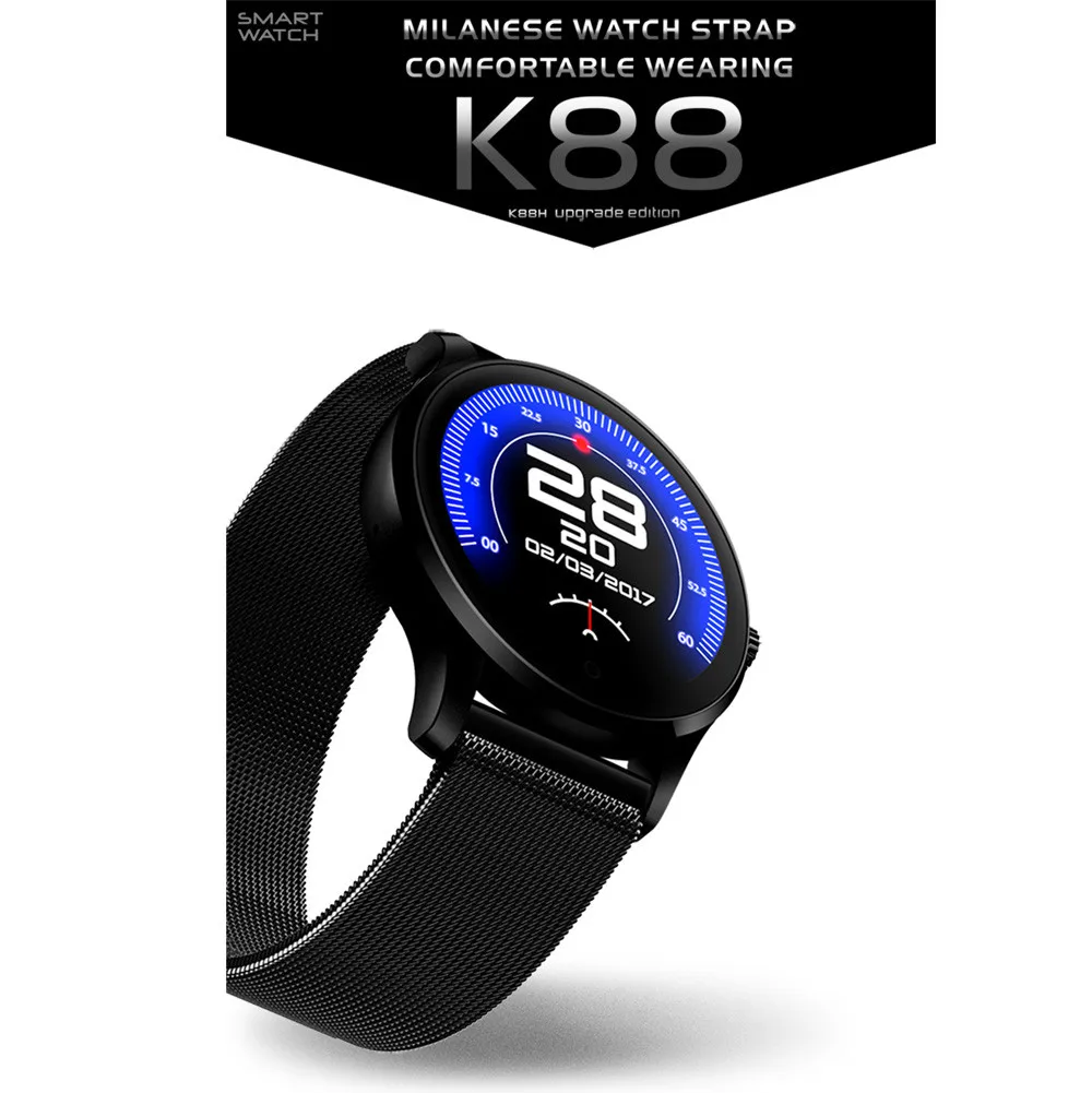 

K88H Smart Watch IOS Android Heart Rate Monitor Watch 1.22 Inch IPS Round Screen Sport Fitness Tracker Smartwatch