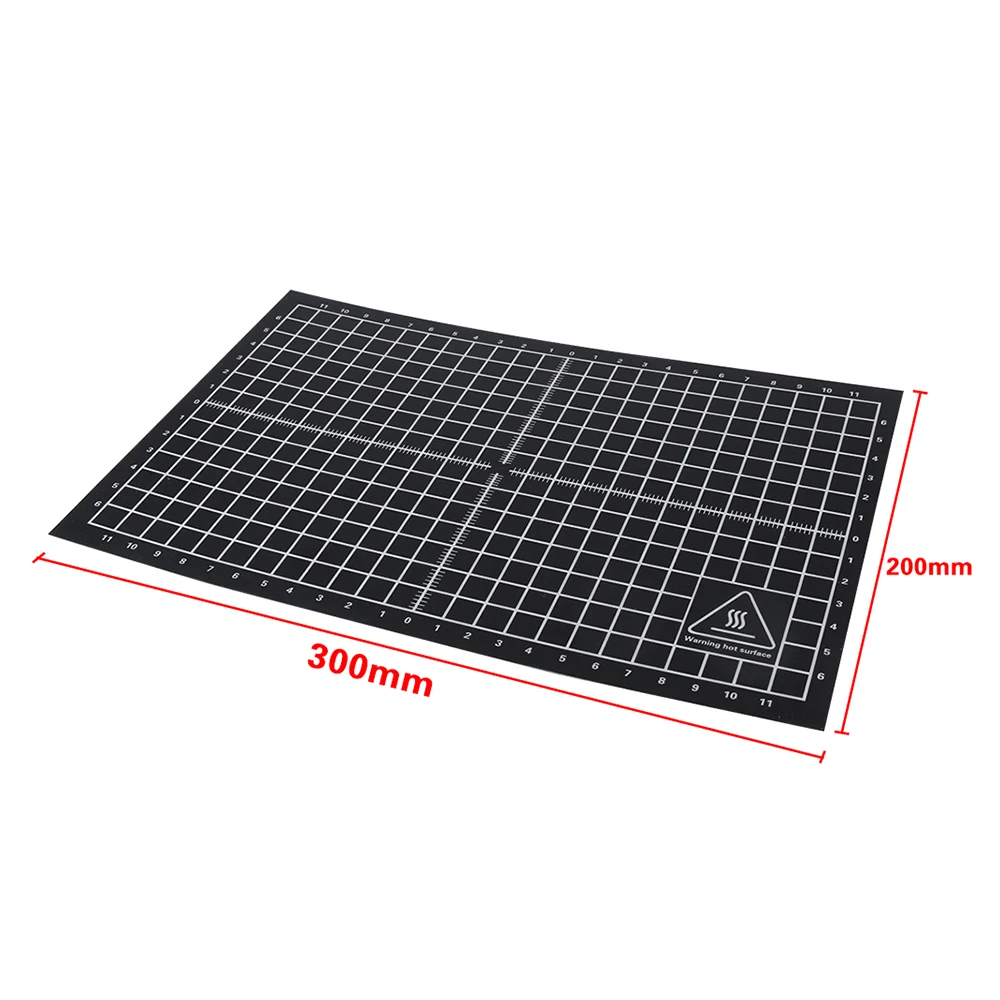 Аксессуары для 3D-принтера Горячая кровать 8x12 дюймов/200x300 мм палка с подогревом ленты 3d сборки с печатной поверхностью листы для MK2A i3 MK3