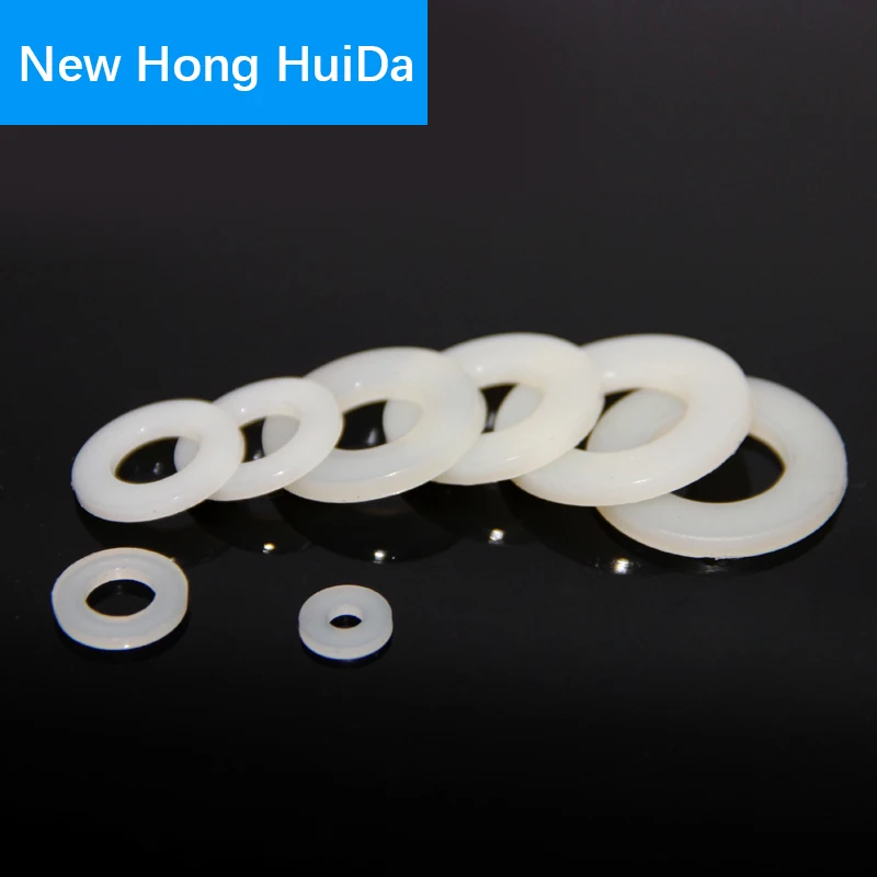 

White Nylon Flat Washer Plastic Insulation Gasket Seals Ring Spacer M2 M2.5 M3 M4 M5 M6 M8 M10 M12 M14 M16 M18 M20