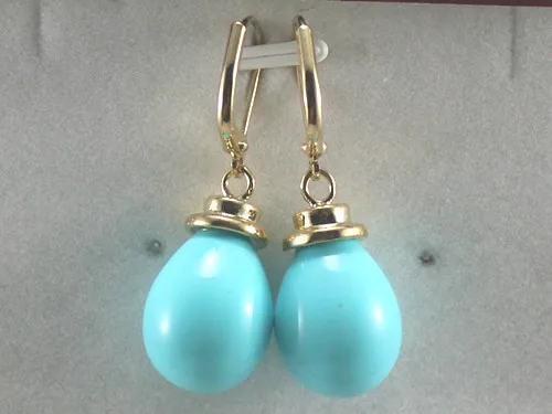 

hot sell new - Wholesale beautiful 12*16mm blue shell pearl earrings fashional jewelry