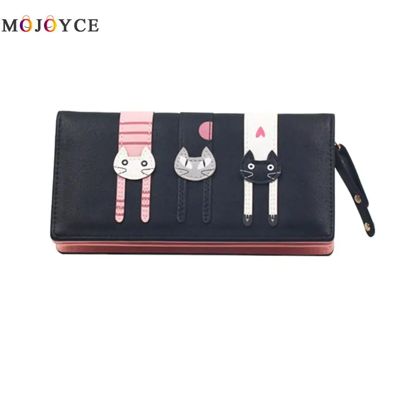 

2017 New Fashion Envelope Women Wallet Cat Cartoon Wallet Long Creative Female Card Holder PU wallet coin purses Girls