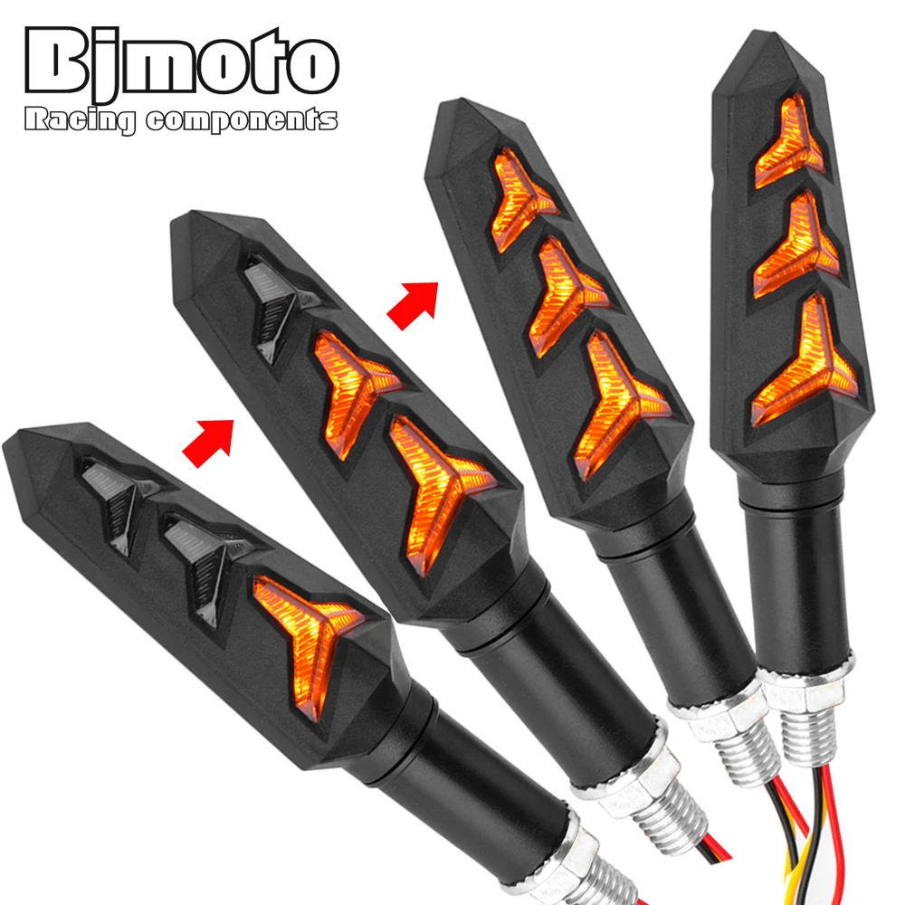 BJMOTO Универсальный 4x светодиодный светильник для мотоцикла с поворотным сигналом