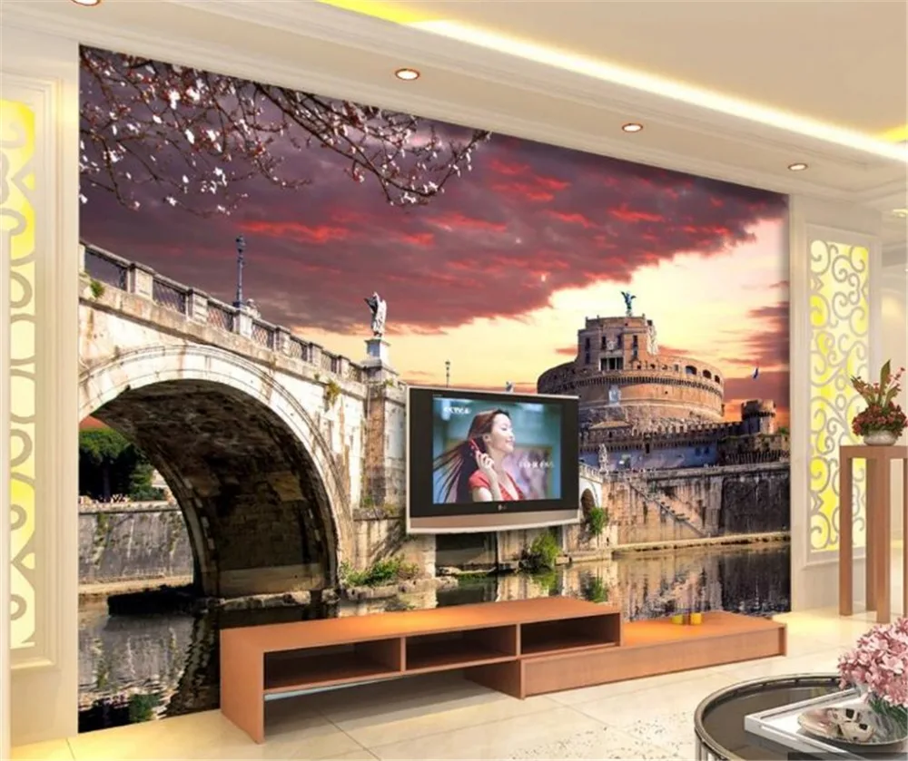 Beibehang в европейском и американском стиле городской пейзаж Гостиная Спальня фон настенное украшение панно 3d обои