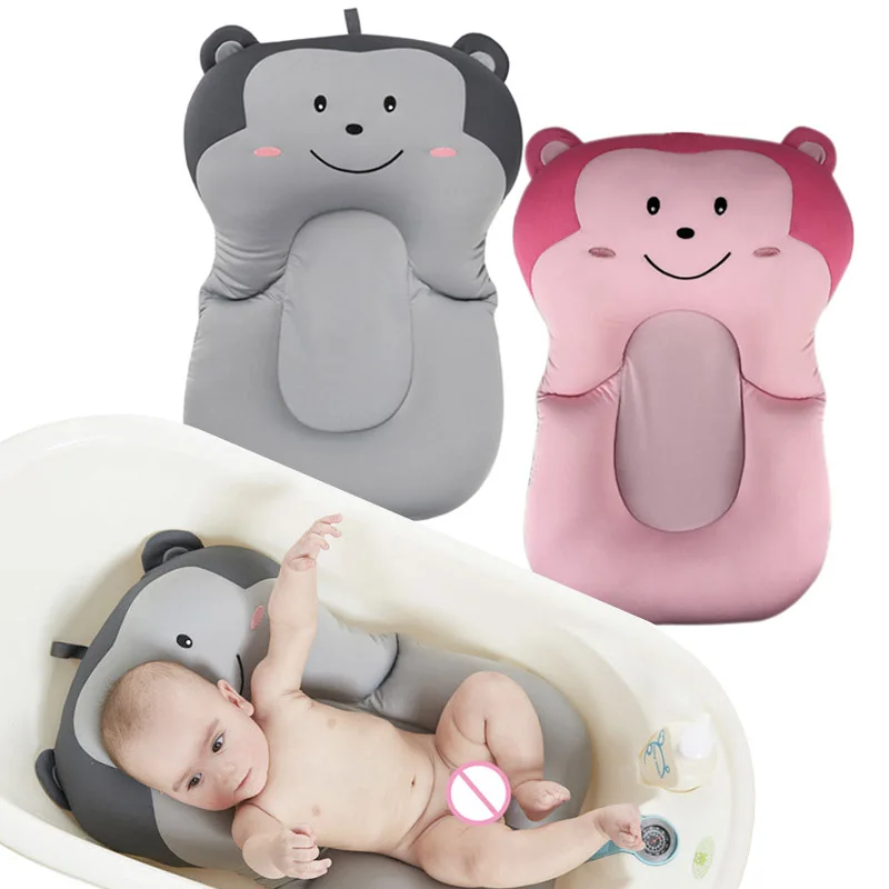 Bonito dos Desenhos Assento da Banheira Segurança Antiderrapante Bebê Banheira Esteira Nova Animados Macaco Dobrável Almofada Cadeira Infantil Suporte 8 Cheap Banheiras de bebê