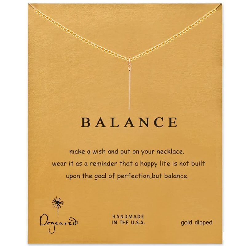 Hot Sale Balance Vertical Bar Pendant Necklaces Metal Gold Color Clavicle Chain Statement Necklace Women Fashion Jewelry | Украшения и