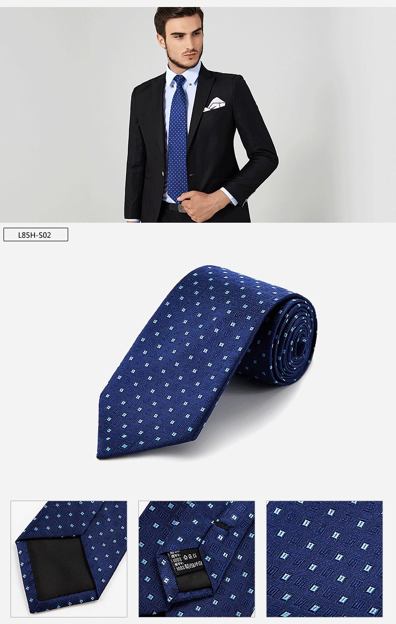 Новый Классический Человек жаккардовые синий полосатый 100% шелк Для мужчин галстук