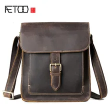 AETOO Ретро crazy horse кожа мужская сумка голова воловья Мужская crazy horse Сумка через плечо сумка