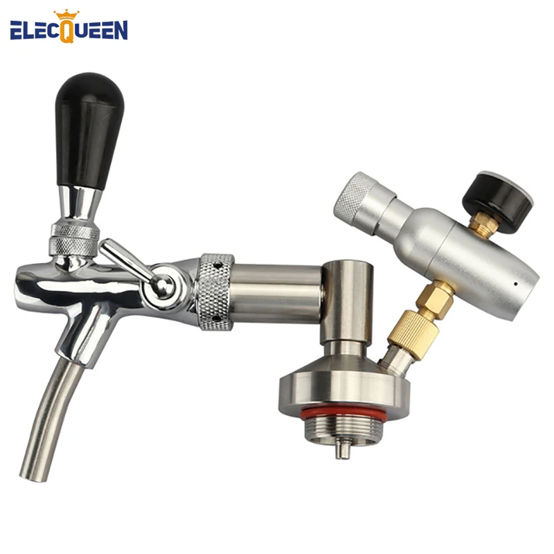 

Stainless Steel Mini Keg Tap Dispenser with adjustable beer tap and Mini Co2 Keg Charger for beer keg