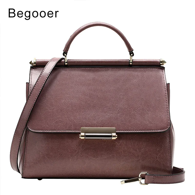 BEGOOER Vintage Totes Women Genuine Leather Handbags Ladies Party Shoulder Bags Fashion Female Messenger Bags bolsa feminina BEGOOER Vintage Totes Women Genuine Leather Handbags Ladies Party Shoulder Bags Fashion Female Messenger Bags bolsa feminina