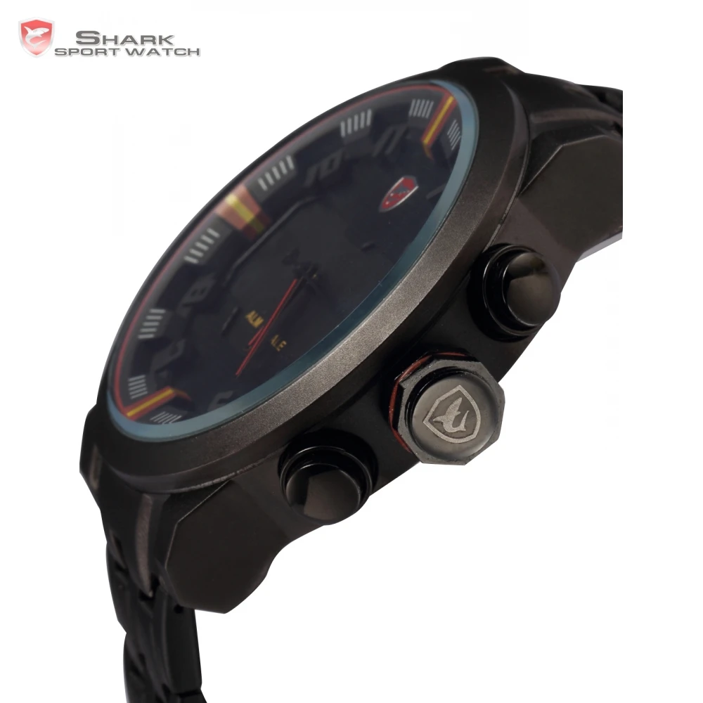 Sawback Angel SHARK Sport Watch Dual Time Digital LED Date Steel Relogio Masculino Men Quartz Watch /SH197202 Sawback Angel SHARK Sport Watch Dual Time Digital LED Date Steel Relogio Masculino Men Quartz Watch /SH197202