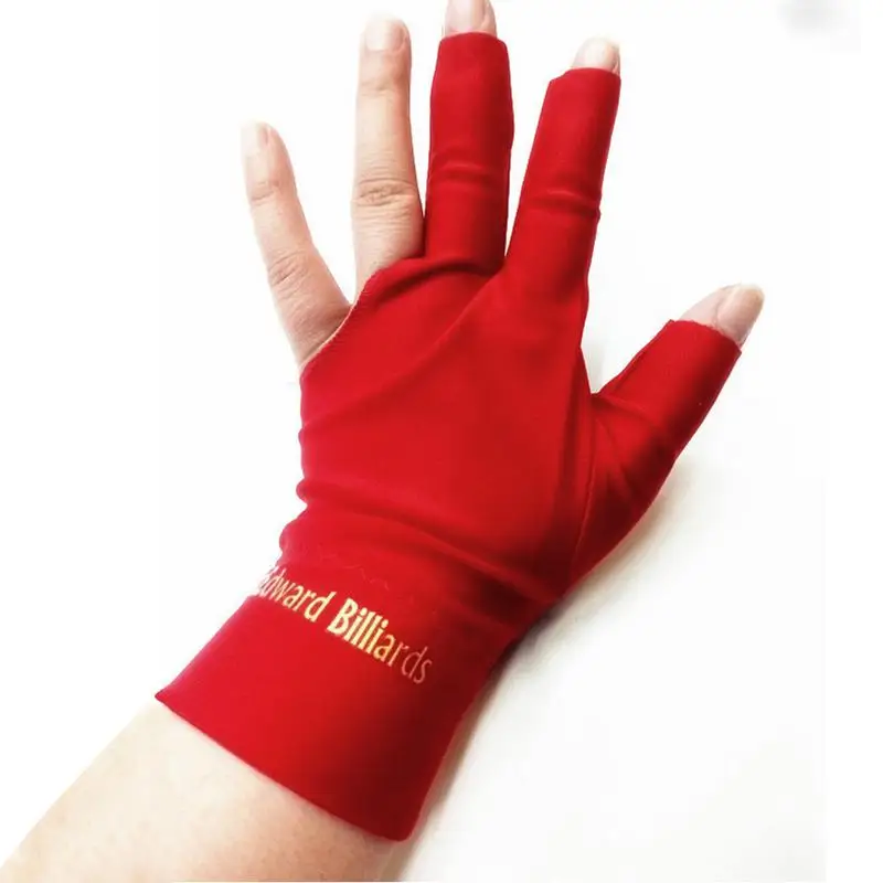Снукер специальный Бильярд три пальца перчатки снукер Бильярд перчатки вышивка левая рука три пальца Гладкий Бильярд аксессуары - Цвет: Red