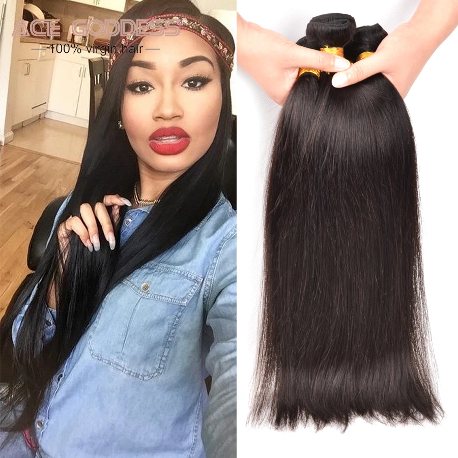 8A Peruvian Virgin Hair Straight 3pcs Peruvian Straight ...