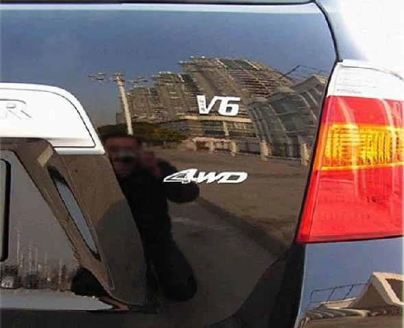 10 шт./лот автомобильные наклейки 3D хромированные металлические 4WD V6 эмблема