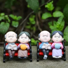 Novo CONJUNTO 1 Ornamento Brinquedos Micro Paisagem Decoração de Casa Miniaturas Casa De Bonecas Boneca de Brinquedo Bonecas Casal Avós Figurinhas