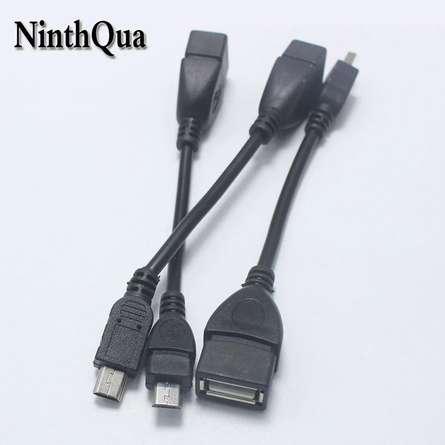 

NinthQua 1pcs USB 2.0 Female Socket to Micro/Mini 5Pin USB Male Connector Converter OTG Adapter Cable for Smart Phone Wholesale