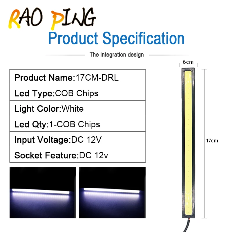 10 шт. COB Дневной ходовой светильник противотуманный светильник s Дневной светильник DRL светодиодный для вождения дневные ходовые огни полосы автомобильные аксессуары