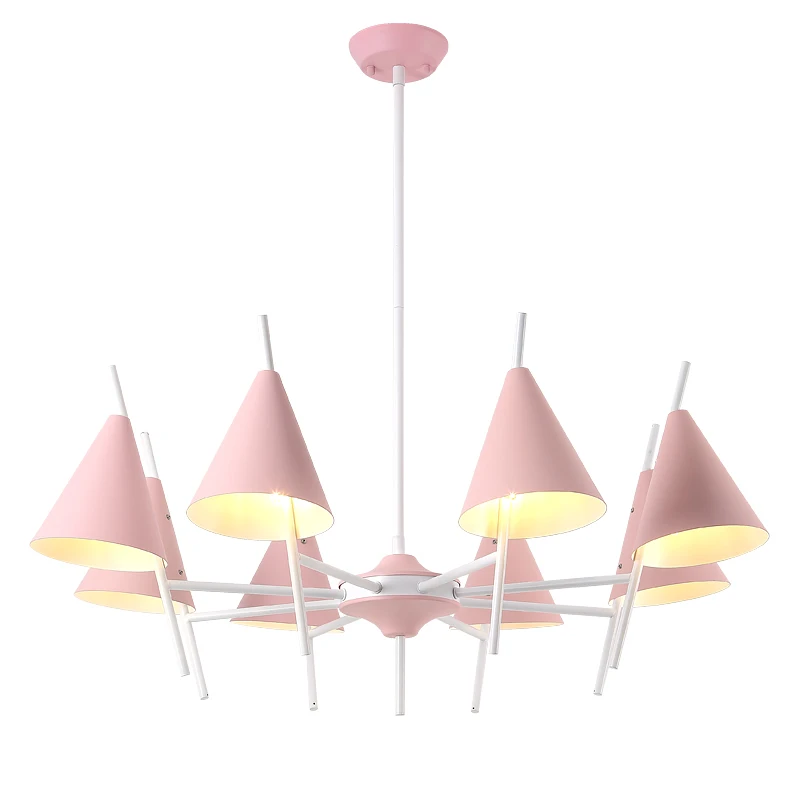 

New arrival Nordic post modern chandelier macaron green pink yellow LED droplight foyer bedroom restaurant lighting fixture