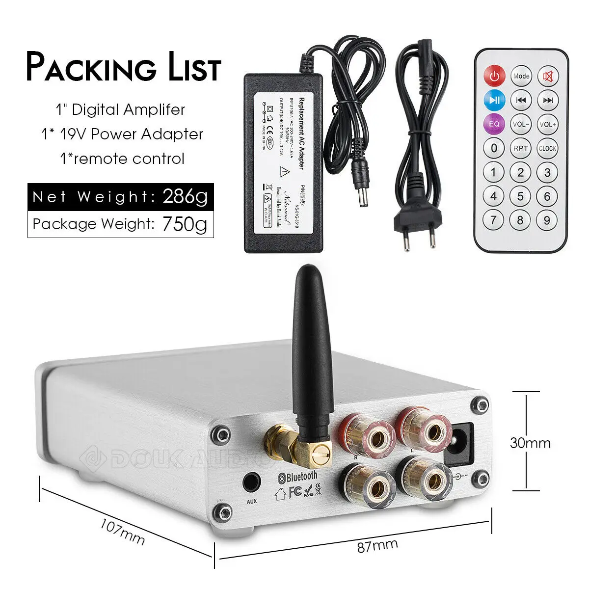 Nobsound Mini Hi Fi TPA3116 цифровой усилитель мощности Bluetooth 5 0 u диск/TF/AUX/FM с приложением для