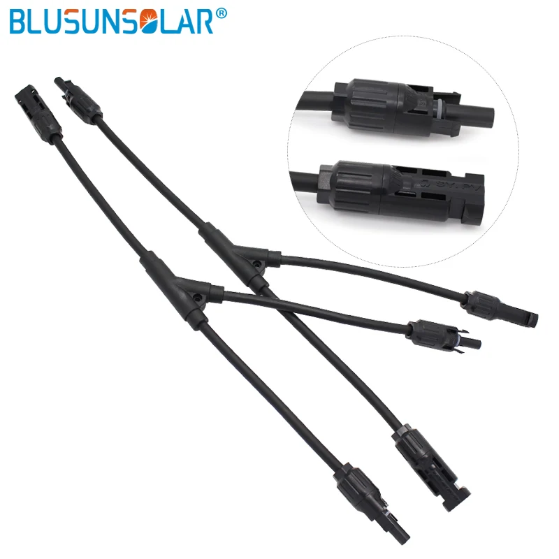 

TUV Approved 2 IN1 MC4 Connector Parallel branch Connector Male to Female MC4 Parallel Connector DIY Solar Kits System