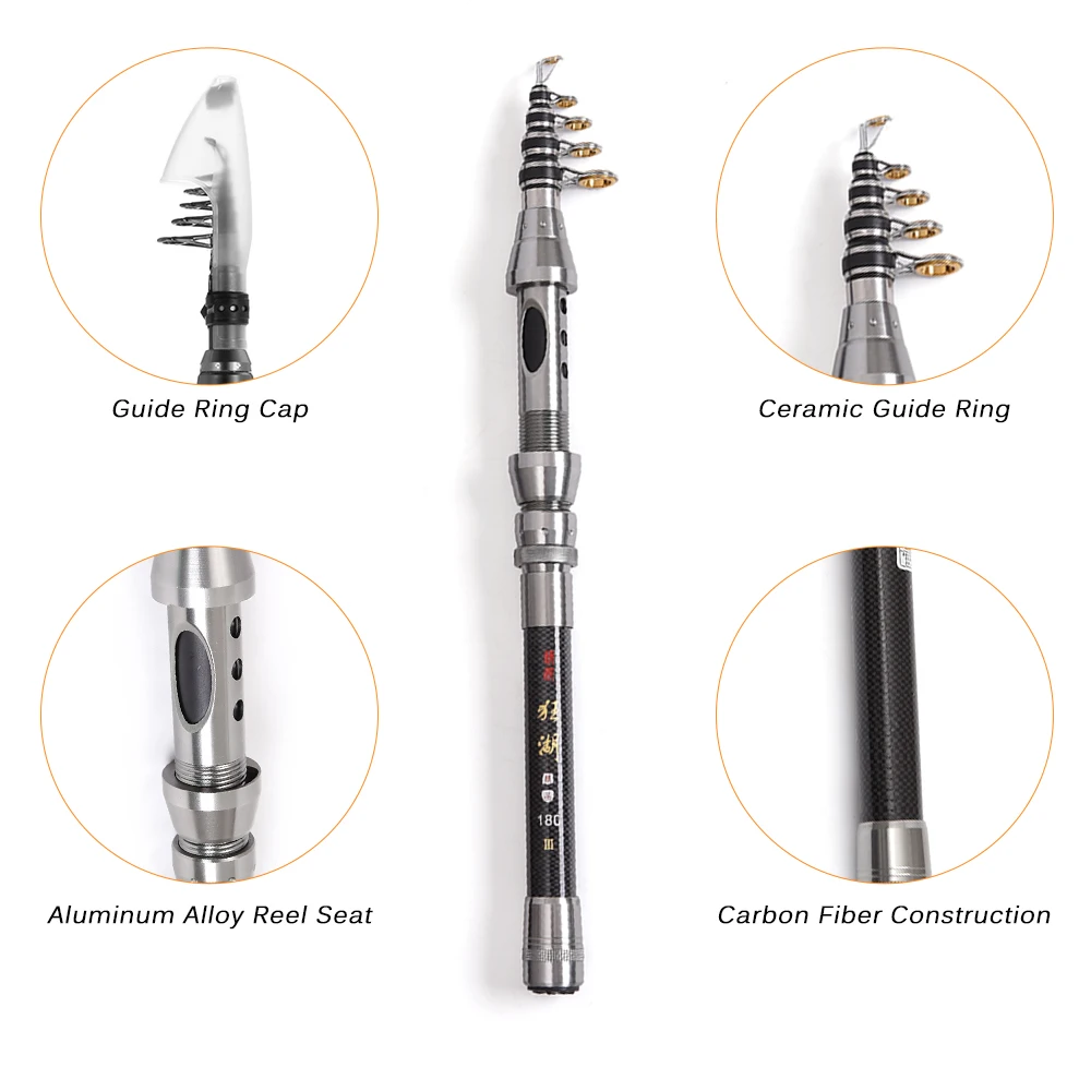 Lixada Telescopic Fishing Rod Reel  Combo Full Kit Fishing Rod Gear +Spinning Reel+ Line Lures Hooks with Bag for vara de pesca