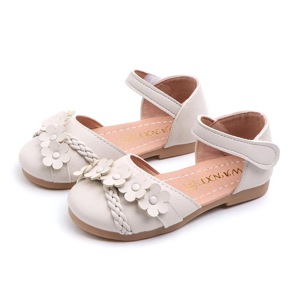 2019 kids baby girl flower woven floral princess shoes sandals jelly sandals for girls soft leather sandals for girls 40J23 (4)