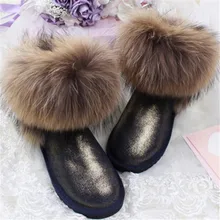 Ботильоны; коллекция года; теплые женские зимние ботинки; женские зимние ботинки из натуральной коровьей кожи; женские зимние ботинки из натурального Лисьего меха