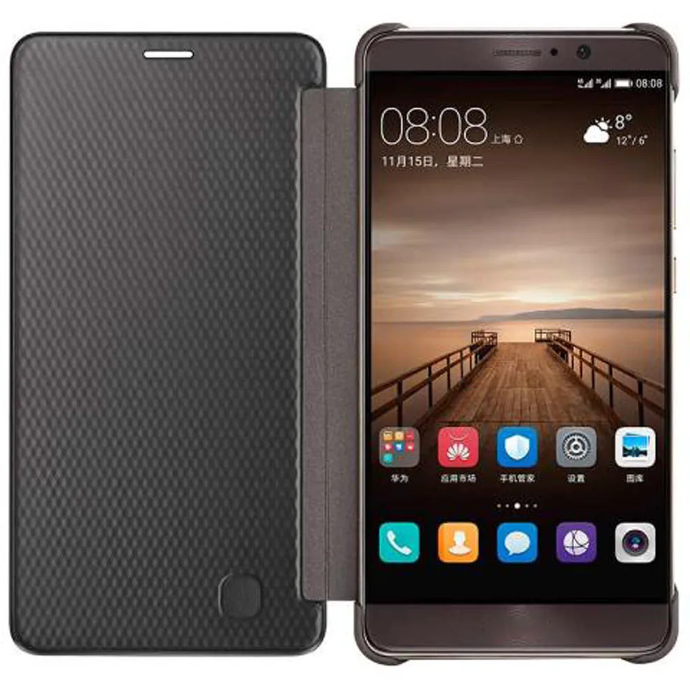 Роскошные умного окна сна проснуться кожаный чехол флип для Huawei Коврики 9 телефон