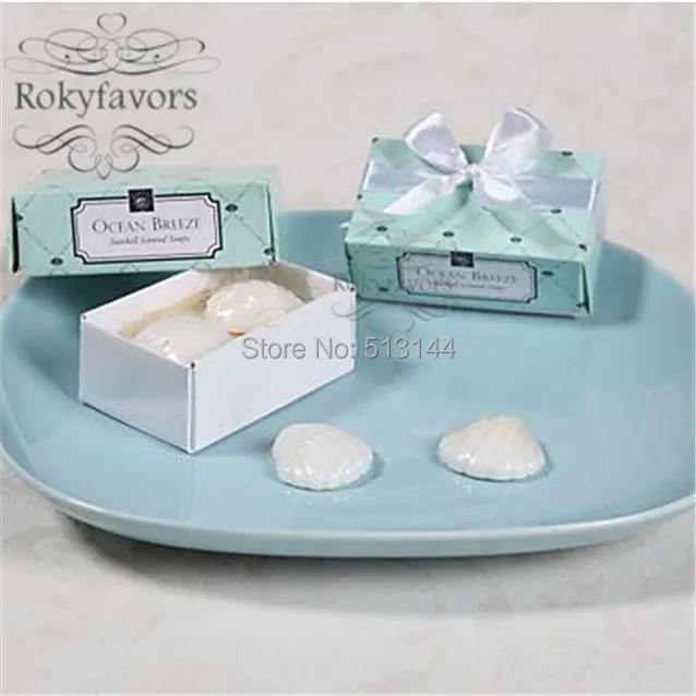free shipping 100sets ocean breeze seashell soap wedding favors
