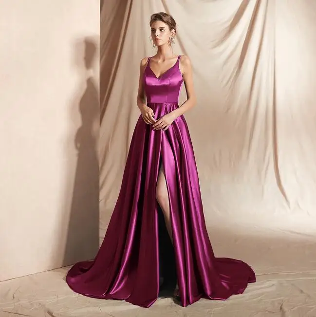 Вечернее платье длинные вечерние платья abendkleider платье выпускного вечера lange jurken вечерняя вечеринка Vestido de fiesta robe de soiree - Цвет: Фиолетовый