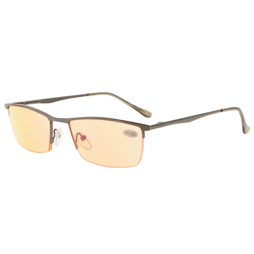 CG1614 Eyekepper Quality Spring Hinges Half Rim Computer Readers Reading Glasses Orange Tinted Lenses