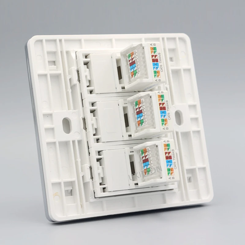 Мультимедийная настенная розетка с Tripal CAT6 RJ45 муфта 3 вилки CAT шесть LAN для