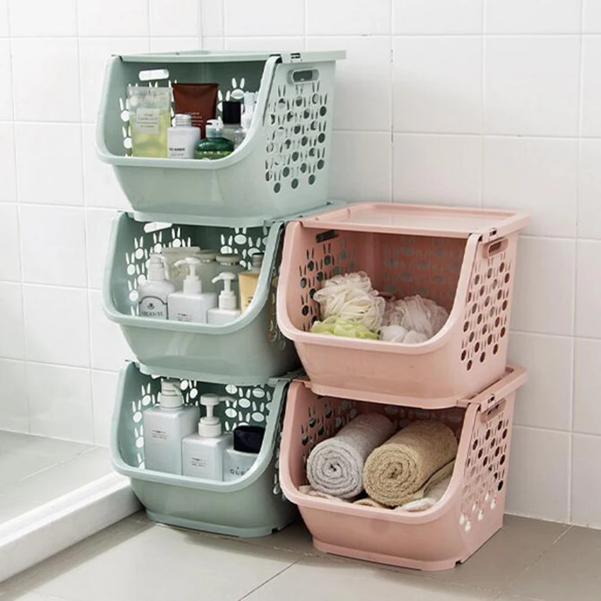 Plastic Desktop Miscellaneous Storage Box Bathroom Storage Basket Kitchen  Vegetables Fruits Storage Storage Organization Box - AliExpress