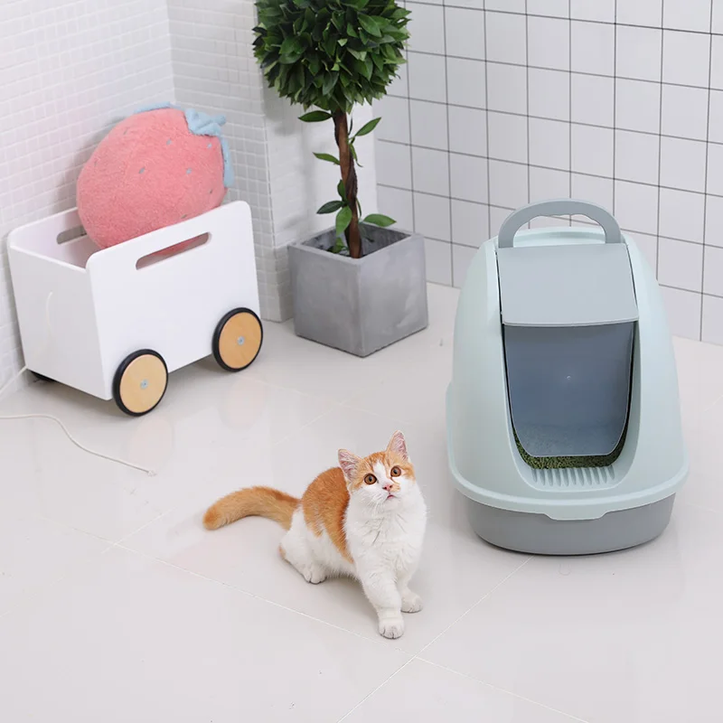 

Cat litter basin fully enclosed cat toilet extra large deodorant anti splashing deodorant cat sand table cat pot pull supplies
