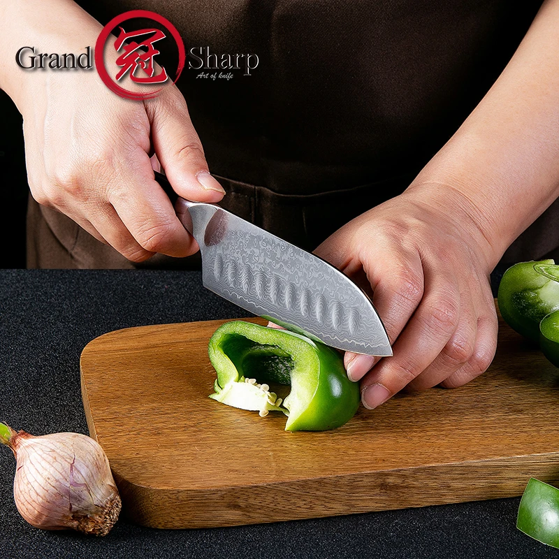 5 дюймов нож Santoku vg10 японский дамасский стальной кухонный нож 67 слоев высокоуглеродистой стали шеф-повара кухонные инструменты с подарочной коробкой