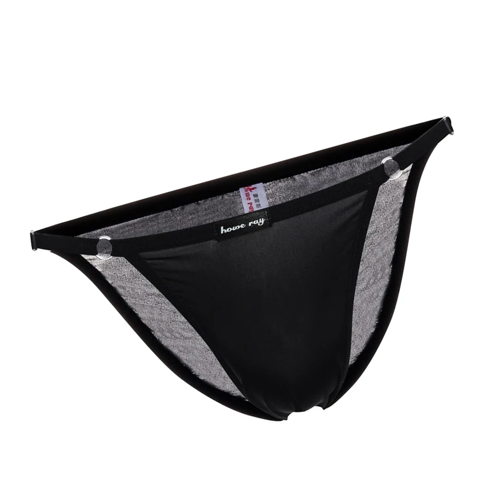 Mens Comfy Breathable Ice Silk Low Rise Briefs Underwear String Bikini Adjustable