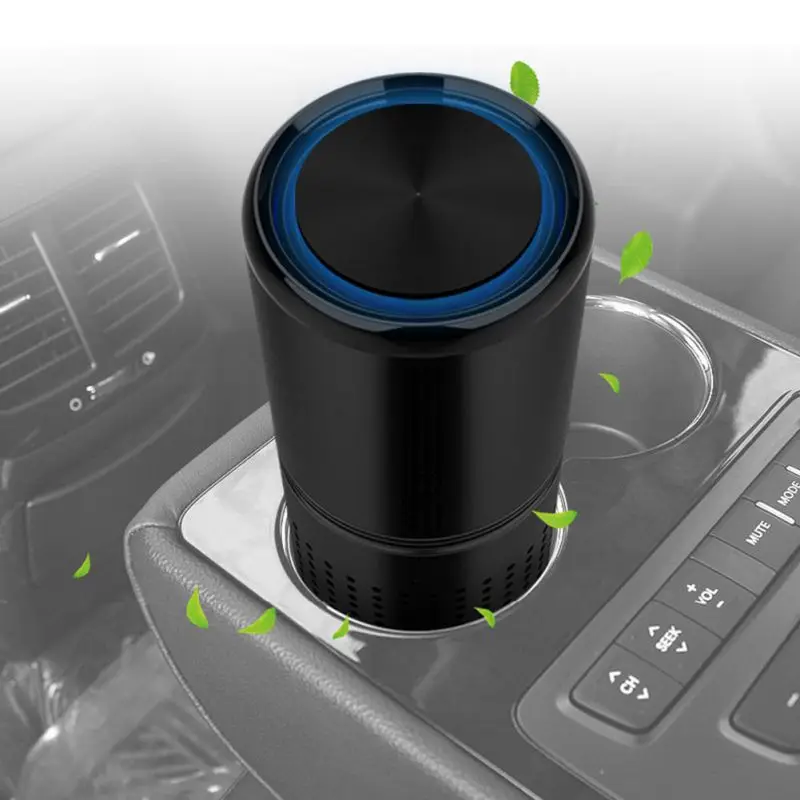 

New Car Fresh Air Anion Car Air Cleaner Aromatherapy Air Purifier For Car Home Office Gray