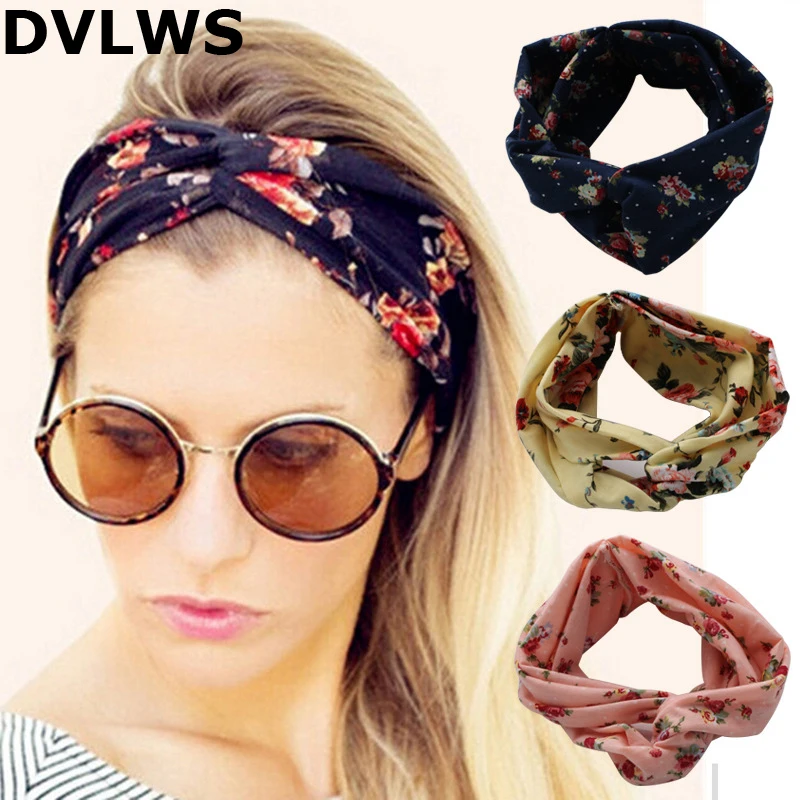 

2019 Free Sh E-COMMERCE Hair Accessories European And American Hot Sell Rose Knot Headband Hair Band Headdress Wholese 38 Colors