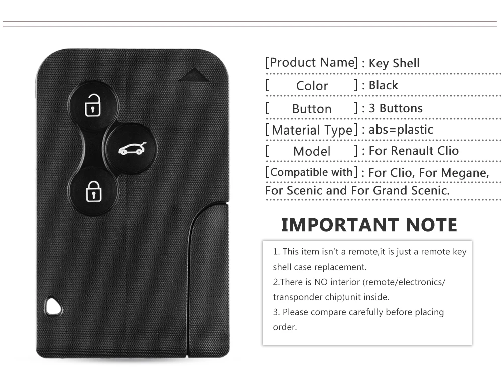 KEYYOU 10x дистанционный ключ для автомобиля, 3 кнопки, запасной ключ для карты, чехол для Renault Clio Megane Grand Scenic
