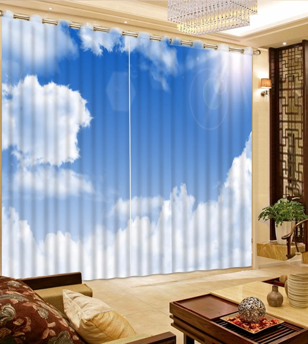 Moderne Vorhange Fur Schlafzimmer Foto Fenster Vorhang Blau Wolken Weissen Himmel 3d Blackout Vorhange Fur Wohnzimmer Curtains For Blackout Curtainscurtains For Living Room Aliexpress