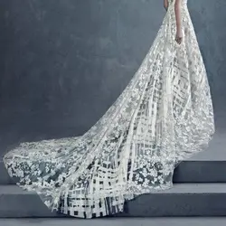 Свадебное платье кружевное с вышивкой ткани DIY Craft женской одежды отделочный материал белого одежды ткань аксессуары