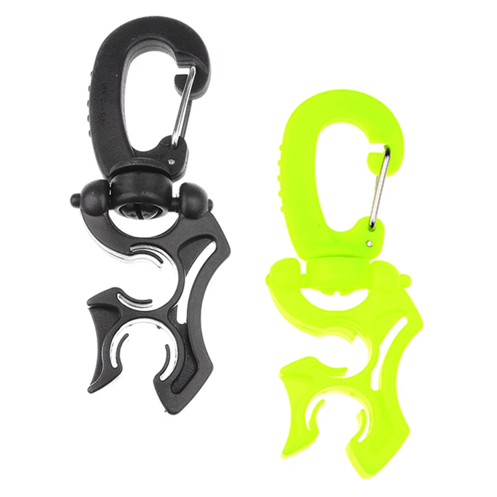 

2Pcs Scuba Diving Underwater Plastic Double BCD Hose Holder With Clip Hook 100 X 35mm Black,Yellow