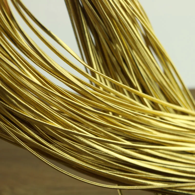 Round Gold PU leather rope 5 yards 1-2mm wire rope for DIY ROPE