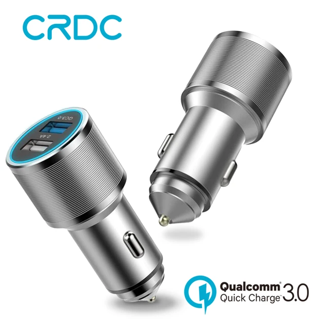 Special Price CRDC Car Charger 36W Dual Quick Charge 3.0 Car-Charger Fast Car USB Charger for Xiaomi Samsung Huawei Tablet USB Phone Charger