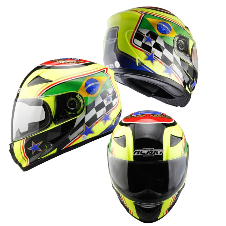 NENKI Полный мотоциклетный шлем Capacete da Motocicleta мотошлем Casque Kask 816z гоночная езда Мужской Женский шлем с шарфом