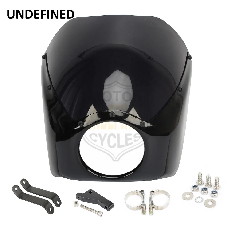 

Motorcycle Dark Smoke Headlight Plastic Front Visor Fairing Mask Bezel Custom for Harley Softail Sportster XL1200 Dyna 2006-2017