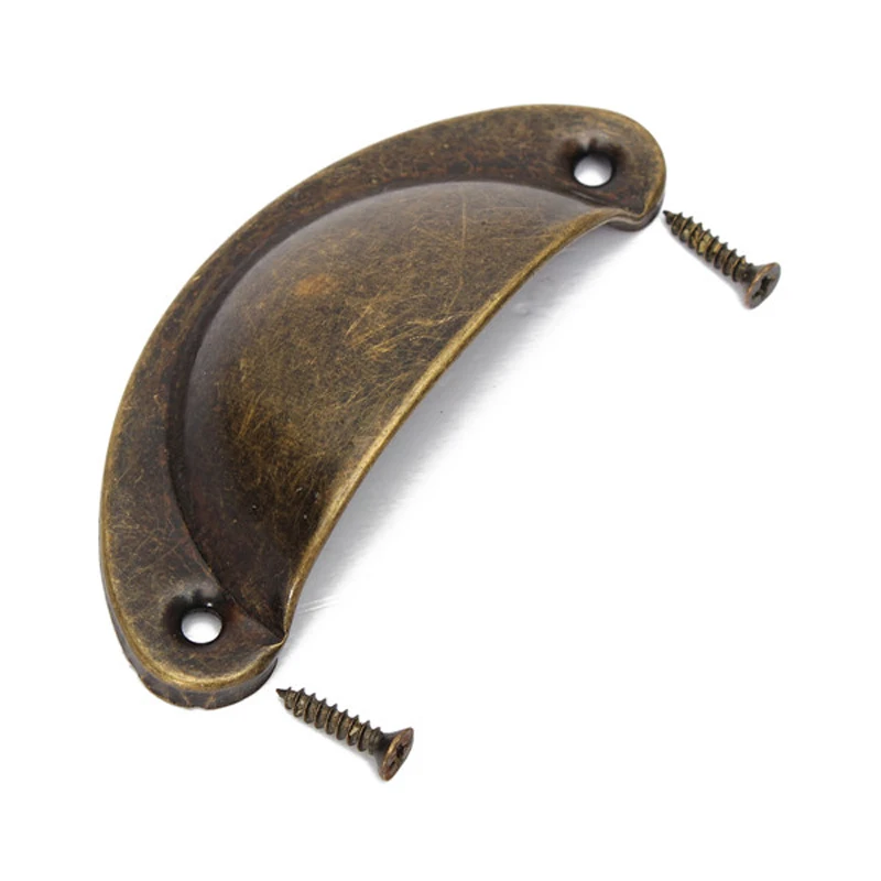 Tonsiki 20PCS Retro Metal Kitchen Drawer Cabinet Door Handle Furniture Knobs Hardware Cupboard Antique Brass Shell Pull Handles
